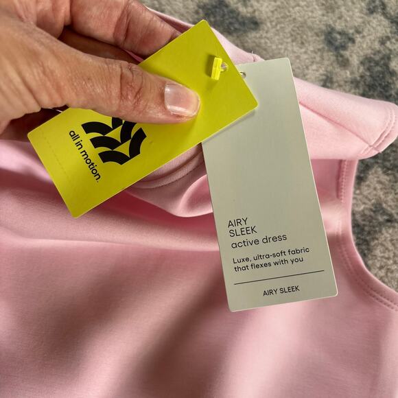 All in Motion Girls Active Dress Pink Airy Sleek Sleeveless Stretch NEW Medium 8 - Picture 3 of 7